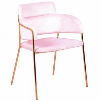 Nest Dream - Silla de diseño tapizada en terciopelo rosa con patas doradas - Cruiser - Estilo Vintage, Inspirado en el romanticismo y Art Nouveau