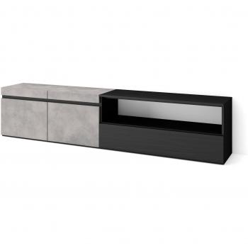Mueble TV Moderno de Cemento con Almacenamiento para Televisores hasta 80 - 200x45x35cm