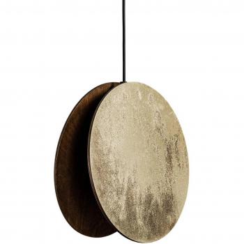 Lámpara colgante de madera chapada dorada Nowodvorski Lighting Wheel 137 cm