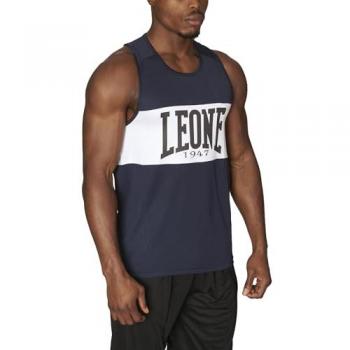 Camiseta boxeo Leone 1947 Shock sin mangas azul marino blanco unisex adulto S AB224