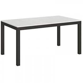 Mesa extensible Everyday Evolution 90x160/420 cm, Estructura Blanco Fresno Anthracita, características: diseño moderno, superficie de madera en acabado blanco fresno, estructura robusta en color antracita, capacidad para extenderse