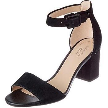 Clarks Deva Mae Black Suede Women's Sandals