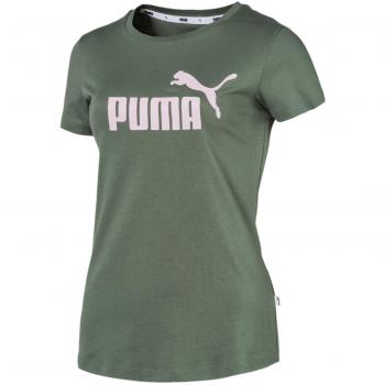 Puma ESS Logo tee T-Shirt, Mujer, Laurel Wreath/Winsome Orchid, XL