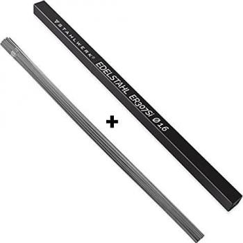 STAHLWERK varillas para soldar ER307Si acero inoxidable de alta aleación Ø 1,6 x 500 mm 1 kg material de aportación TIG, Caja de almacenamiento incluida