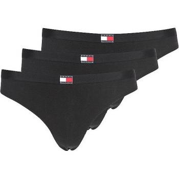 Pack de 3 tangas Heritage con logo negro para mujer (M) - Algodón Orgánico Sostenible Tommy Hilfiger