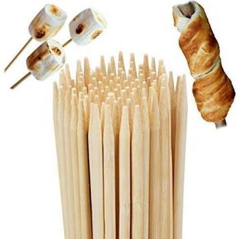 Brochetas de Bambú para Barbacoa, Set de 100 Piezas, 90 cm de Largo, Naturales, Perfectas para Fogatas y Malvaviscos