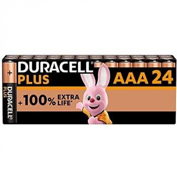 Pilas alcalinas AAA Duracell Plus, 1,5 V, LR03 MN2400, Paquete de 24