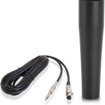 Pyle-Pro PDMIC78 Professional Moving Coil Dynamic Cardioid Unidirectional Vocal Handheld Microphone with 15ft XLR to 1/4'' Audio Cable