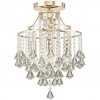 Lámpara de techo Inina 4 Bulbs E14 oro / cristal, Diyas - Inspired Inina - Techo Semi Empotrado 4 luces E14 Oro Francés, Cristal