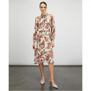 Vestido indio de manga larga con estampado de flores