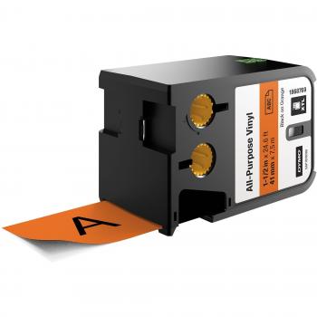 Cinta de vinilo DYMO XTL 41 mm naranja con impresión negra, longitud 7 m