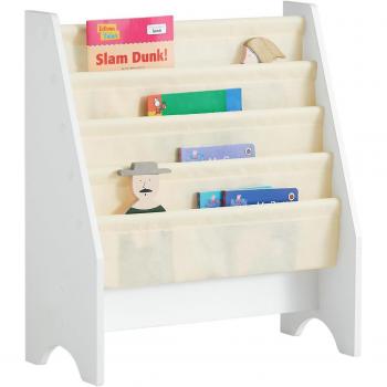 SoBuy Librería Infantil para Niños con 4 Estanterías, Estantería Estándar Infantil, Blanco/Beige, H71cm, FRG225-W