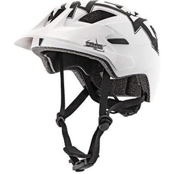 O'NEAL | Casco de Ciclismo de montaña | Niños | Enduro All-Mountain | Forro extraíble, Cierre magnético Fidlock, Tejido de Malla | Casco Juvenil Rooky STIXX | Blanco Negro | Talla XXS
