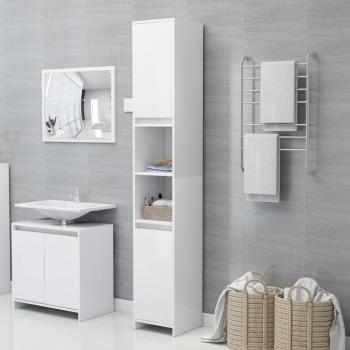 Armario de baño blanco 30x30x183,5 cm madera multicapa