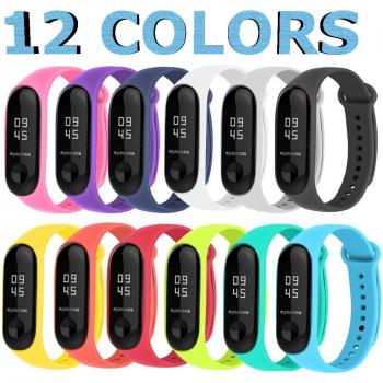 Sopear 12 Piezas Pulsera Xiaomi Mi Band 3 Correas Reloj Silicona Banda para XIAOMI Mi Band 3 Reemplazo - 12 Colores