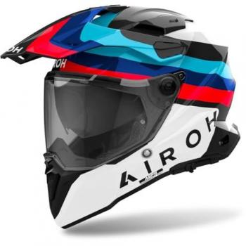 Casco Integral Airoh Commander 2 Doom - Blanco, Rojo y Azul - Talla M