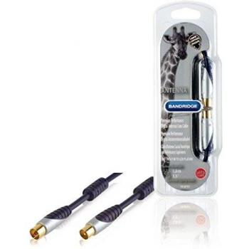 Cable Coaxial 120 dB con Conector Macho y Hembra de 1.00 m Color Azul