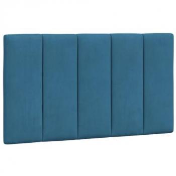 Cabecero de cama acolchado terciopelo azul 90 cm