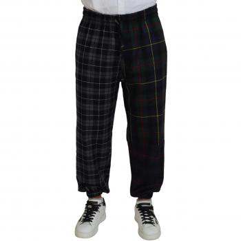 Dolce & Gabbana Multicolor Checkered Wool Blend Jogger Pants - Size M