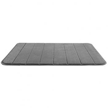 Alfombra de baño antideslizante de espuma viscoelástica gris claro 50 x 80 cm