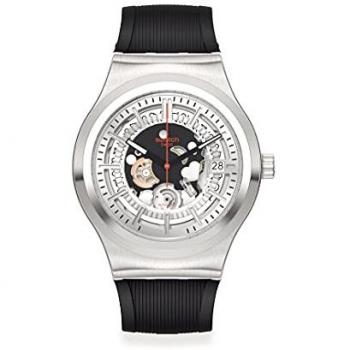 Reloj Analógico Swatch Sistem51 Hombre con Correa de Caucho Negra