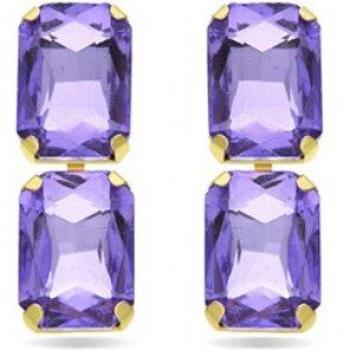 Pendientes de Cristal Morado Luxenter acabados en oro amarillo de 18k - Ankek