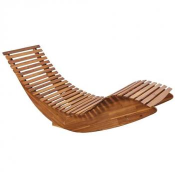 Tumbona mecedora de exterior de madera de acacia natural Brescia II