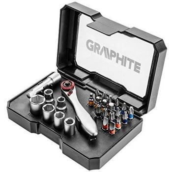 Graphite 56H604 Juego de puntas y vasos con carraca, 0 W, 0 V
