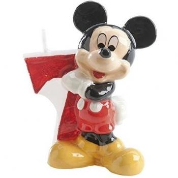 dekora Vela nº 7 con Diseno Mickey-Minnie, 6,5 cm, Cera, Multicolor, 4.00x8.00x15.00 cm