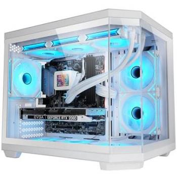 Caja Gaming Micro-ATX Mars Gaming MC-3TCOREM, Triple Ventana Cristal Templado, Diseño Cámara Dual Lateral, Soporte Refrigeración Líquida 360mm, Gestión Cableado, Mini Torre USB-C Blanca