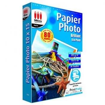 Papel Fotográfico Brillante 10x15 - 200g/m² - Pack de 80 Hojas