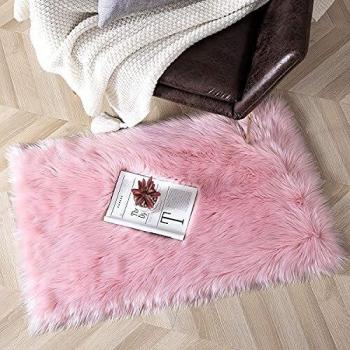 Topspitgo Oveja de Piel sintética Felpudo Alfombra Antideslizante Lujosa Suave Lana Artificial Alfombra para salón Dormitorio baño sofá Silla cojín