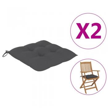 Cojines para silla 2 piezas Tela Oxford 40x40x7 cm Antracita