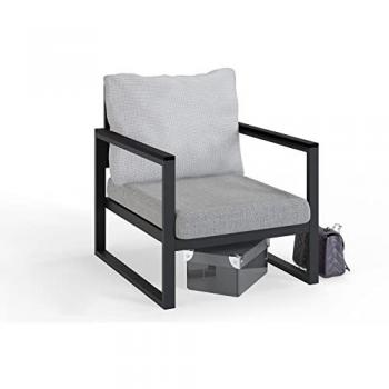Sillón de jardín Antracita y Gris WELLHOME