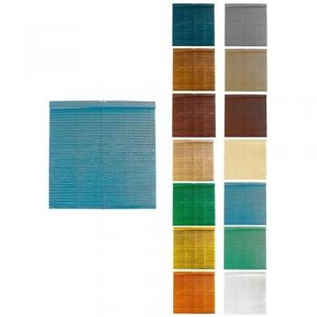 Persiana de Madera Alicantina con Polea Metálica - Estor Enrollable para Ventanas, Puertas, Salón 100 x 120 cm (Azul (Pintada))