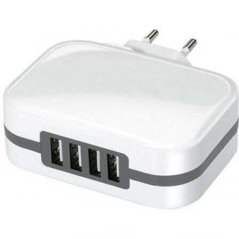 Cargador Rápido Electraline 4 USB 6,8A