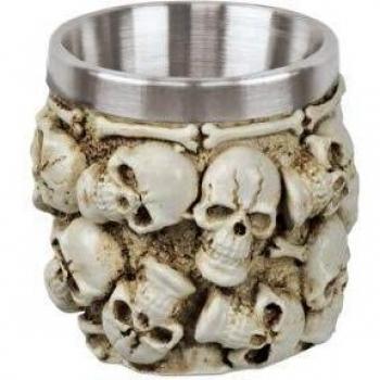 Martinez Albainox Vaso de decoración con Calaveras Tole10 Imperial, tamaño 6 cm, Interior de Aluminio