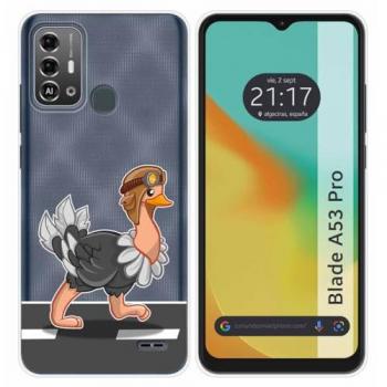 Funda de Silicona Transparente para Zte Blade A53 Pro con Diseño de Avestruz y Dibujos