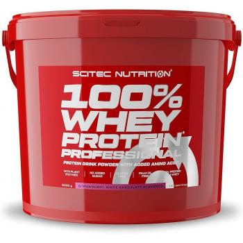 Scitec Nutrition 100% Whey Protein Professional - 5 Kg, proteína de suero de alta calidad, sabor fresa chocolate blanco, 5000g