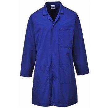 Bata Estándar Portwest Azul Real XL - 2852, Polycotton, Protección Profesional, 3 Bolsillos, Cómoda y Duradera