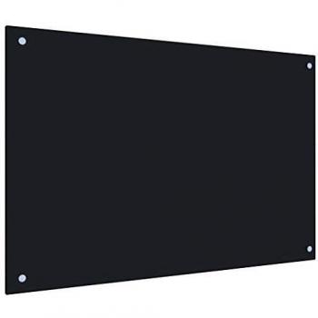vidaXL Protector salpicaduras cocina vidrio templado negro 90x60 cm