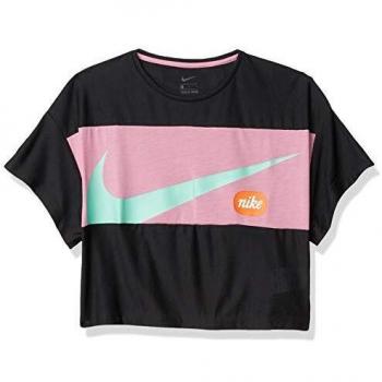 NIKE G Nk Top SS Jdiy Camiseta de Manga Corta, Niñas, Black/Magic Flamingo/