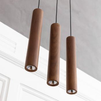 UMAGE Chimes Lámpara Colgante de Techo LED en Roble Oscuro, 22cm