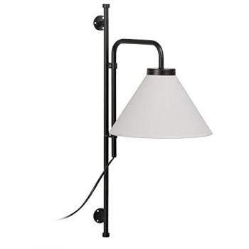Lámpara de Pared Moderna 25 x 37 x 60 cm Tejido Sintético Negro Metal