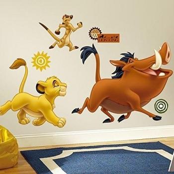 RoomMates RMK1922GM - Pegatinas de pared, diseño Simba, Timón y Pumba gigante