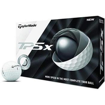 TaylorMade - TP5x - Bolas de Golf, Unisex Adulto, Pelota de Golf, M7154401, Blanco, One Dozen
