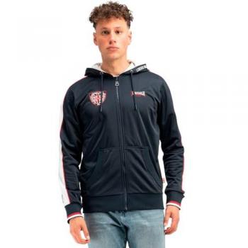Lonsdale Strathmore Full Zip Hooded Sweatshirt for Men - Navy/Red/Ecru