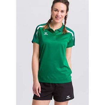Erima Liga 2.0 Women's Short Sleeve Polo Shirt Smaragd / Evergreen / White