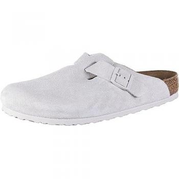 Sandalias Birkenstock Boston de Cuero Suede en Blanco Antiguo, Talla 38 Unisex
