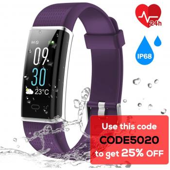 Pulsera Inteligente IP68, CHEREEKI Fitness Tracker Pantalla Color Bracelet